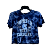 Women's Property of North Carolina Tie-dye Cropped T-shirt